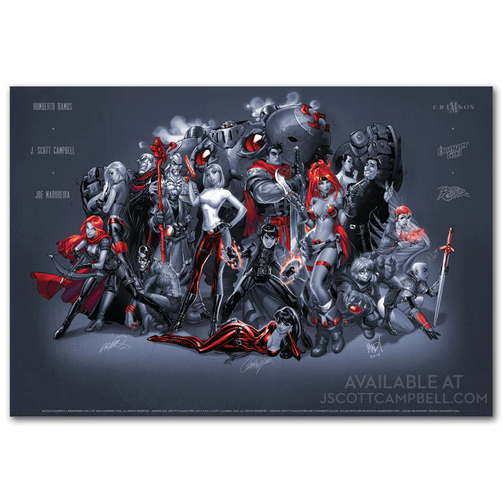 Cliffhanger Reunion Limited Edition Print: J. Scott Campbell, Joe Madureira, Humberto Ramos - Image 3